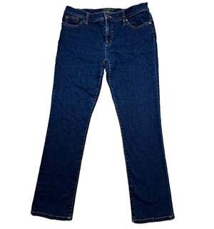Lauren Jeans Co. Ralph Lauren Modern Straight Jeans Womens Petite 10P Dark Wash